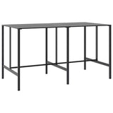 9 Piece Garden Bar Set Black Powder-coated Steel 3283754