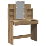 Dressing Table with LED Lights Artisan Oak 96x40x142 cm 857026