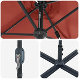 Garden Parasol Terracotta 370 x 197 x 239 cm 42003374