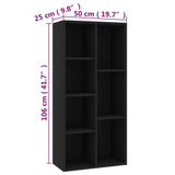 Book Cabinet Black 50x25x106 cm Engineered Wood 801108