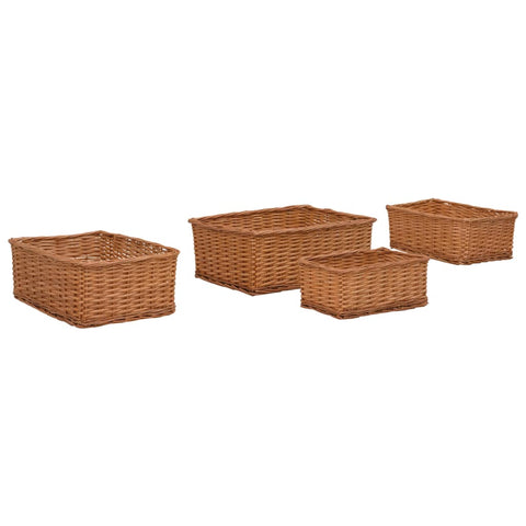 4 Piece Nesting Basket Set Brown Willow 286980