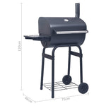 Charcoal BBQ Grill Smoker with Bottom Shelf Black 46649