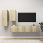 ZNTS 4 Piece TV Cabinet Set Sonoma Oak Engineered Wood 3079047