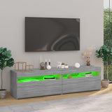 TV Cabinet with LED Lights 2 pcs Grey Sonoma 75x35x40 cm 815126