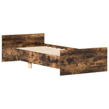 Bed Frame without Mattress Smoked Oak 75x190 cm Engineered Wood 835950