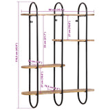 Wall Shelf 90x20x116.5 cm Solid Rough Wood Mango 373635