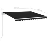 Manual Retractable Awning with LED 350x250 cm Anthracite 3068884