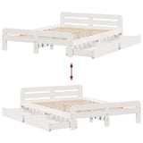 Bed frame without Mattress White 140x200 cm Solid Wood Pine 3309039