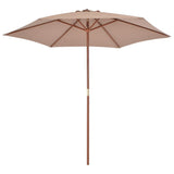 Garden Parasol with Wooden Pole 270 cm Taupe 44516