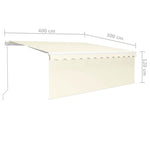 Manual Retractable Awning with Blind&LED 4x3m Cream 3069302
