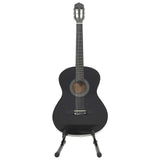 12 Piece Classical Guitar Beginner Set Black 4/4 39" 70111