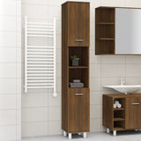 Bathroom Cabinet Brown Oak 30x30x179 cm Engineered Wood 825833