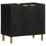 ZNTS 2 Piece Bathroom Furniture Set Black Engineered Wood 3309994