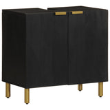 ZNTS 2 Piece Bathroom Furniture Set Black Engineered Wood 3309994
