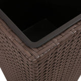 Garden Raised Beds 3 pcs Poly Rattan Brown 40535