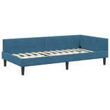 Corner Bed Frame with Headboard Blue 80 cm x 200 cm Velvet 42016133