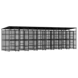 Outdoor Dog Kennel with Roof Steel 14.75 m 3097953