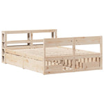 ZNTS Bed Frame without Mattress 120x190 cm Small Double Solid Wood Pine 3306399