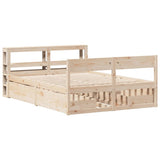 ZNTS Bed Frame without Mattress 120x190 cm Small Double Solid Wood Pine 3306399