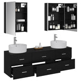 Bathroom Furniture Set 5 pcs Black Oak 3406888