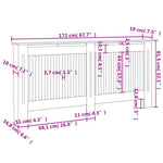 ZNTS Radiator Cover White MDF 172 cm 244340