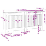 ZNTS Radiator Cover White MDF 172 cm 244340