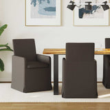 Dining Chairs with Wheels 2 pcs Dark grey 57 x 67 x 95 cm Linen 42017902