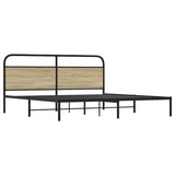 Metal Bed Frame without Mattress Sonoma Oak 193x203 cm 3318645