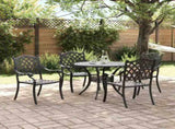 Garden Dining Set 5 pcs Black Aluminium 3334693