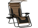 Zero Gravity Lounger Chair, Folding Reclining Patio Chair with Shade Cover, Padded Seat, Cup Holder, T3398P315981