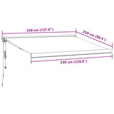 Automatic Retractable Awning Burgundy 350x250 cm 3215329