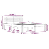 Bed Frame Natural Wood Solid Pine Wood, Plywood Double Durable 814749