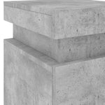 ZNTS Bedside Cabinet with LED Lights Concrete Grey 35x39x55 cm 836755