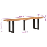 Bench 160 cm Solid Wood Acacia and Steel 4006411