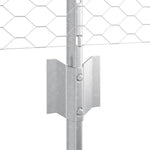 Fence with Posts Silver 0.4 x 25 m Steel 3336983