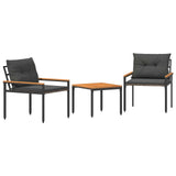 Outdoor Furniture Set 3 pcs Dark Grey Poly Rattan 42025362