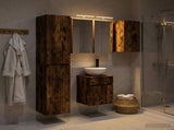 Bathroom Cabinet Set 5 pcs Smoked Oak Engineered Wood 3407347