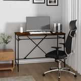 Desk Smoked Oak 100x50x75 cm Engineered Wood and Iron 826721