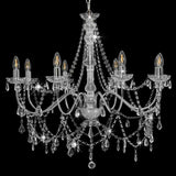 Chandelier with Beads Silver 8 x E14 Bulbs 281606
