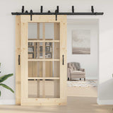 Sliding Door Hardware Kit 213,5 cm Steel Black 3295726