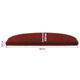 Self-adhesive Stair Mats 15 pcs Bordeaux Red 80 x 24.5 x 3.5 cm 42038649