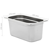 Gastronorm Containers 4 pcs GN 1/3 150 mm Stainless Steel 50896
