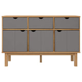 Sideboard OTTA Brown and Grey 114x43x73.5 cm Solid Wood Pine 351298