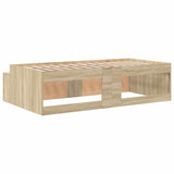 Storage Bed Frame Sonoma oak 90 x 200 cm Engineered wood 3335191