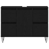 Bathroom Sink Cabinet Black Oak 80 x 33 x 60 cm Engineered Wood 862894