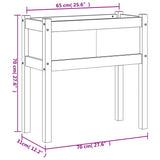 Garden Planter with Legs White 70x31x70 cm Solid Wood Pine 837556