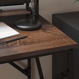 Desk with Shelf Brown Oak 100 x 50 x 86.5 cm Engineered Wood 859399