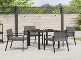 Garden Dining Set 5 pcs Grey Powder-Coated Steel 3379255