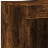 Sideboard with LED Lights Smoked Oak 202x37x100 cm 3209188