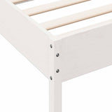 Bed Frame White Solid Pine Wood Single Minimalistic Bed Frame 842707